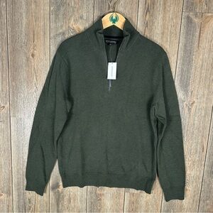 Banana Republic Dark Green Zip Up Sweater